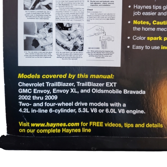 Haynes 24072 Manual Repair for Chevrolet Trailblazer and GMC Envoy 2002 - 2007 - Picture 9 of 9